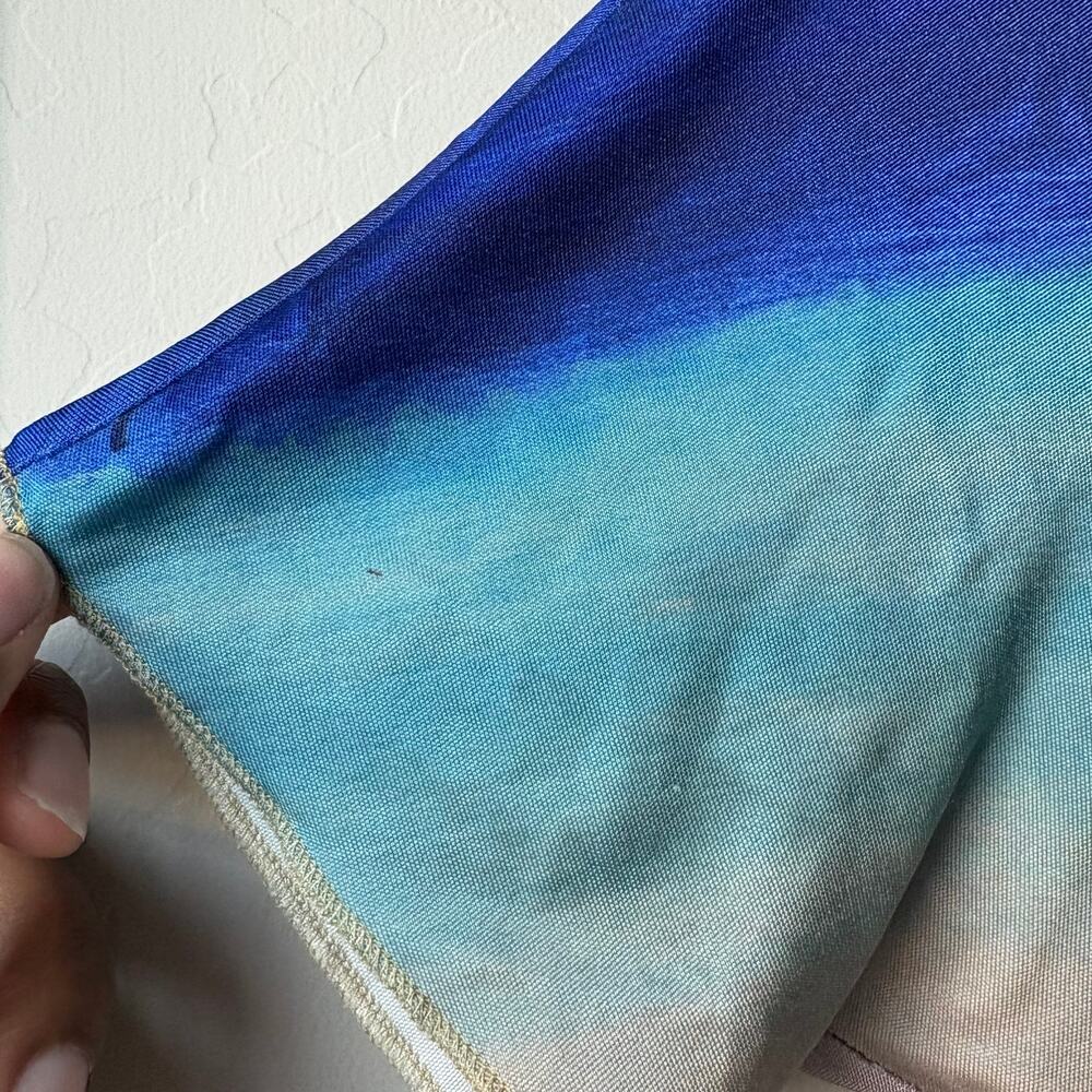 Marni Dress Ombre Multicolor‎ Short Sleeve Midi Dress w Front Slit Size 46/US 10 - Picture 4 of 11